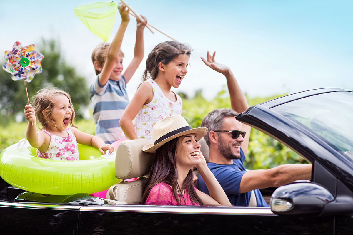 Vacanza Genitori Bambini Viaggio Macchina