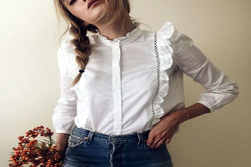 Camicia con ruches