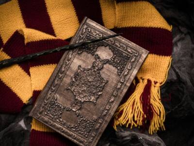 libro e bacchetta di Harry Potter