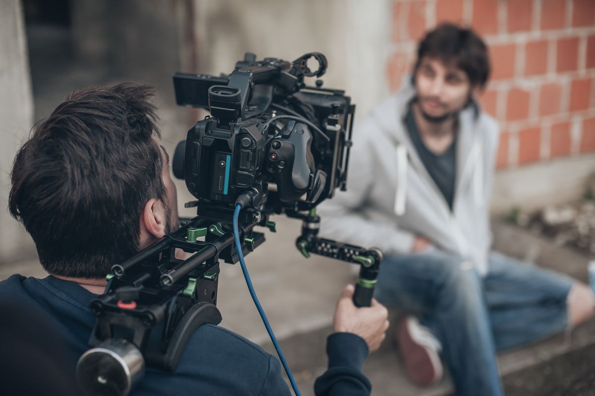 Giovane attore sul set