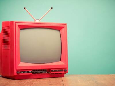 vecchio tv retro rosso