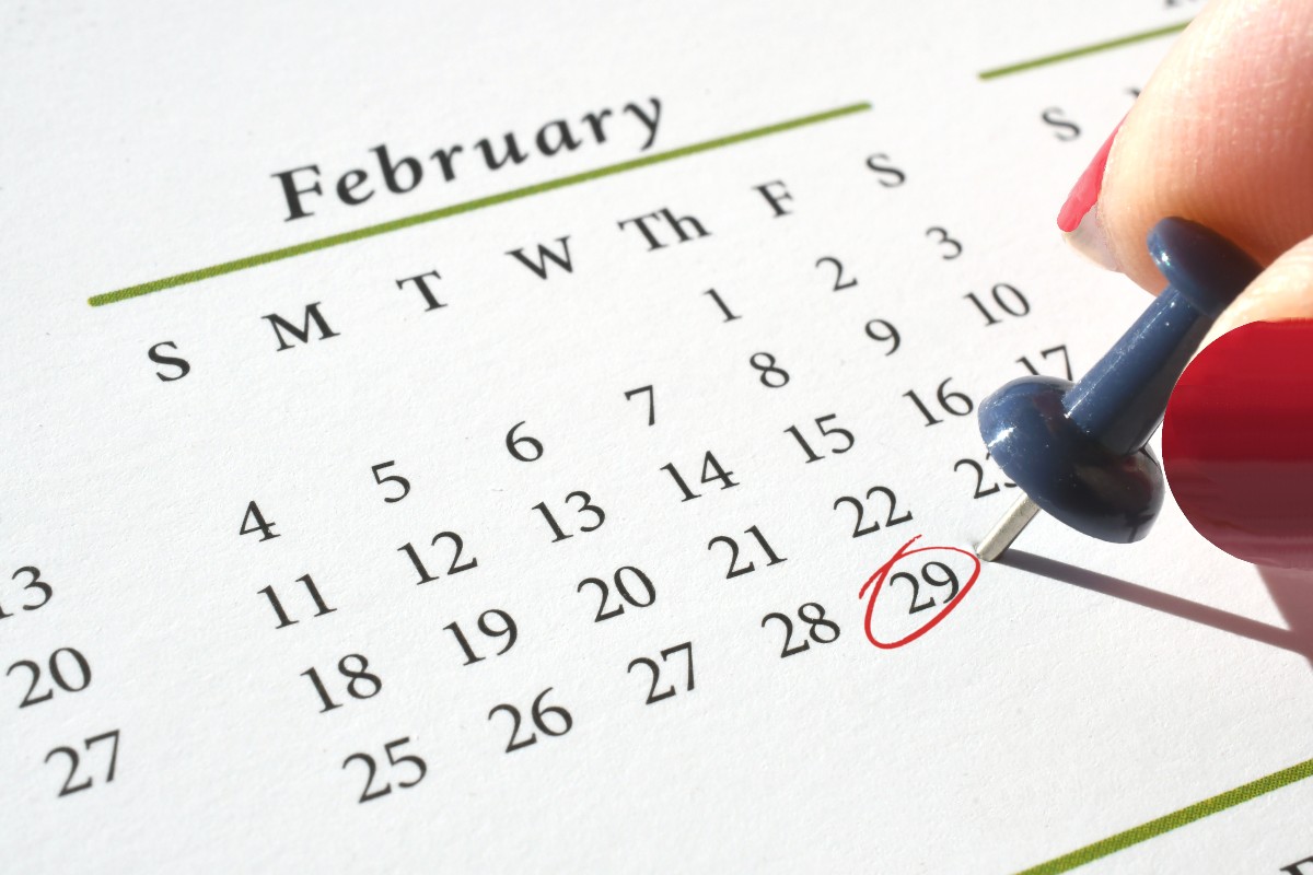 calendario anno bisestile febbraio