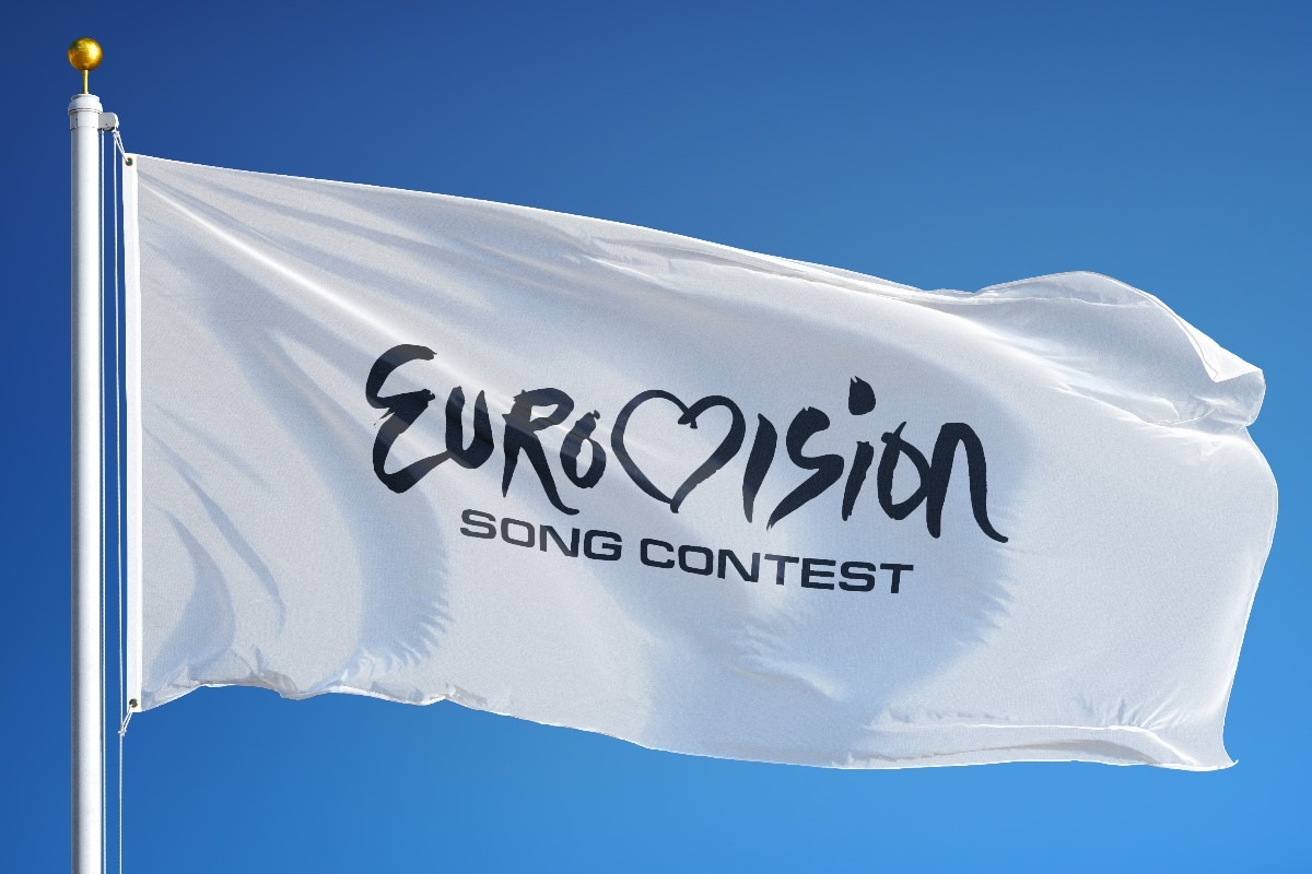 Il logo di Eurovision Song Contest in una bandiera