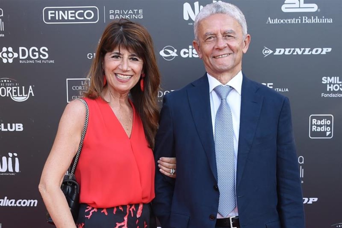 La giornalista Grazia Longo e suo marito durante la serata inaugurale del torneo di tennis femminile al Circolo Antico Volo. Roma (Italia), 9 luglio 2024.
