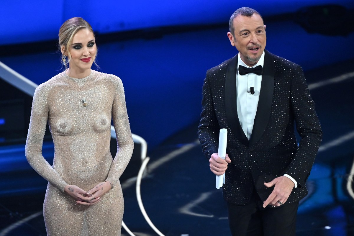 Foto Image / 73° Festival di Sanremo – 07/02/2023, Sanremo (IM) – nella foto: Amadeus con Chiara Ferragni