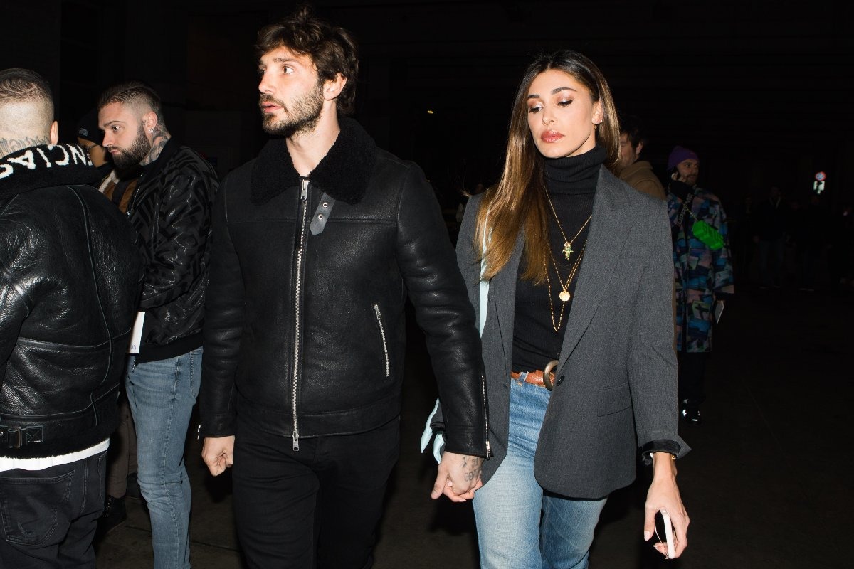 Stefano De Martino e Belen Rodriguez alla sfilata di Marcelo Burlon County of Milan durante la Milano Fashion Week 2020.